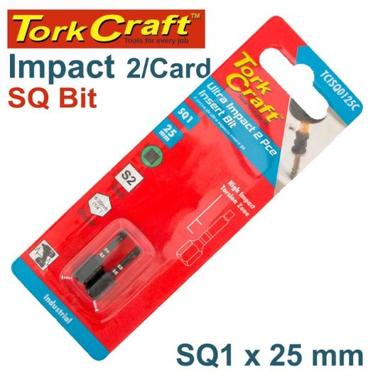 Tork Craft Impact Square Insert bits SQ1 x 25mm
